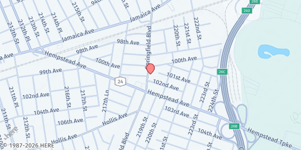 Map showing HR Church Food Pantry at 101-01 Springfield Blvd, Queens Village , NY