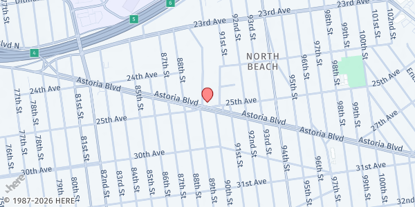 Map showing Brigada De Esperanza Inc. at 89-07 ASTORIA BLVD, Queens, NY