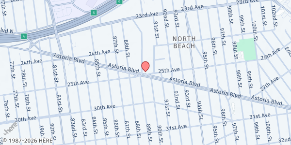 Map showing BRIGADA DE ESPERANZA INC - Astoria Blvd at 89-07 ASTORIA BLVD, Queens, NY