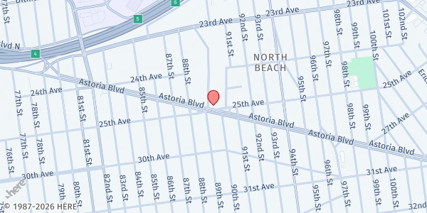 Map showing Brigada de Esperanza INC at 8907 Astoria Blvd, Queens, NY