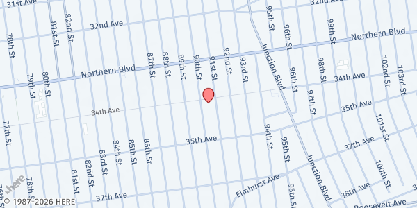 Map showing Collective Work Of Sisters at 90-10 34th Ave, Queens, NY