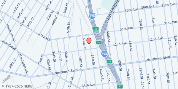 Map showing CORPUS CHRISTI FOOD PANTRY at 31-30 61ST STREET, Queens, NY
