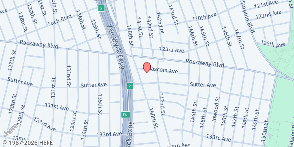 Map showing Endtime Rescue International Church at 140-20 Bascom Ave, Queens, NY