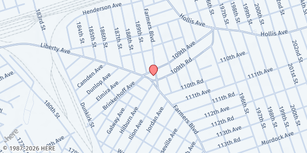 Map showing Gospel Assembly, Queens at 109-14 FARMERS BLVD, QUEENS, NY