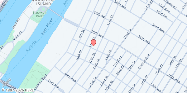 Map showing Hour Children Food Pantry at 36-49 11th St, Queens, NY