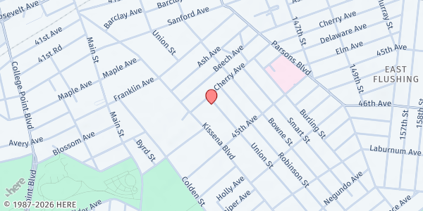 Map showing ICNA Flushing Pantry at 43-12 Union St, Queens, NY