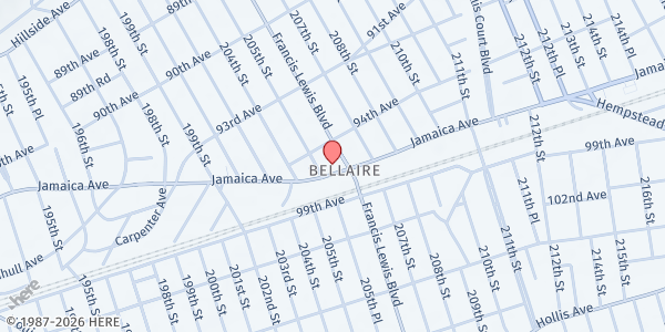 Map showing JESUS IS THE ANSWER at 205-11 Jamaica Ave, Queens, NY