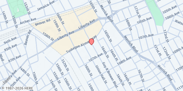 Map showing Macedonia Community Development Corp Soup Kitchen at 106-16 Guy R Brewer Blvd, Queens, NY