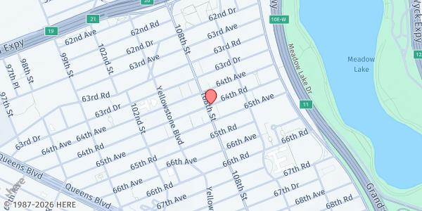 Map showing MASBIA of Queens at 105-47 64TH ROAD, QUEENS, NY