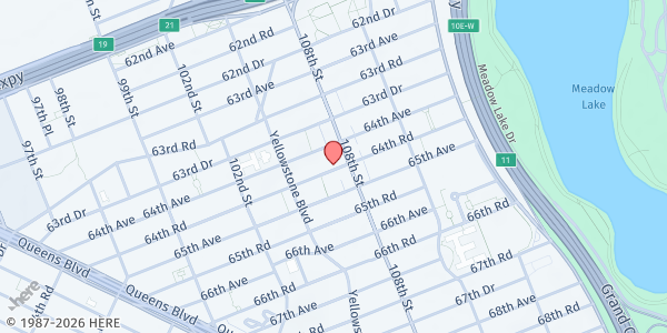 Map showing Masbia of Queens at 105-47 64th Rd, Queens, NY