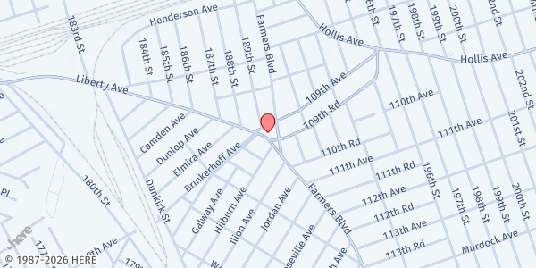 Map showing New Beginnings Food Pantry at 242-01 Braddock Ave, Queens, NY