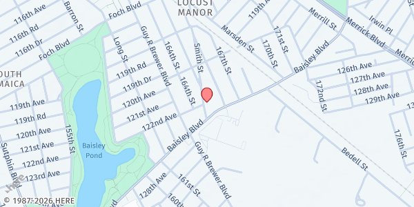 Map showing New Jerusalem Worship Center - Smith Street at 122-05 SMITH STREET, Queens, NY