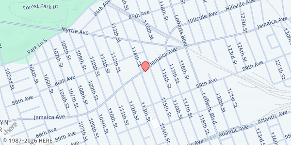 Map showing Richmond Hill SDA Community at 114-08 Jamaica Ave, Queens, NY