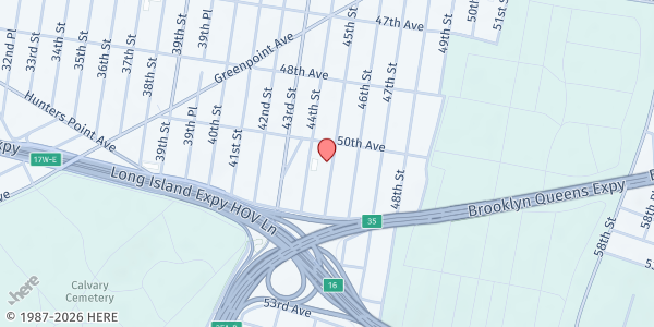 Map showing Saint Teresa at 50-20 45th St, Queens, NY
