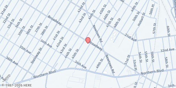 Map showing Salvation Army Astoria Corps at 45-18 Broadway, Queens, NY