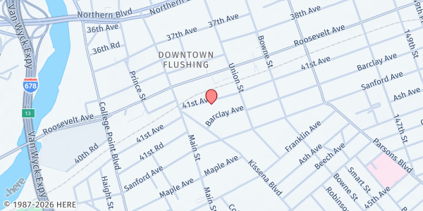 Map showing St. Michael Food Pantry at 136-76 41st Avenue, Queens, NY