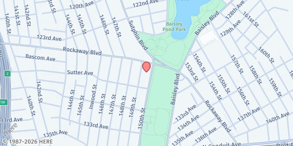 Map showing UNION UNITED FOOD PANTRY at 126-22 150TH STREET, Queens, NY