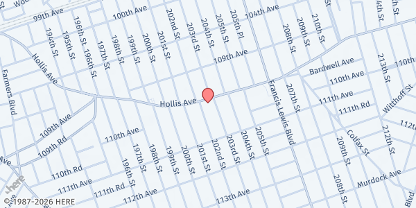 Map showing VETS Inc. - Hollis at 202-14 HOLLIS AVENUE, Queens, NY