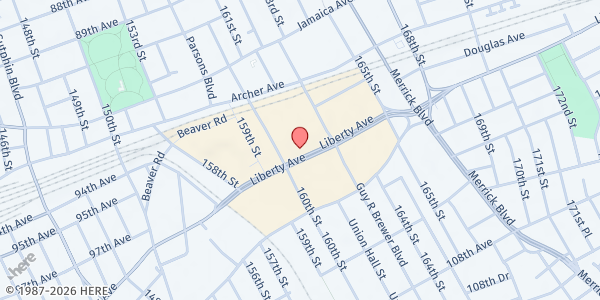 Map showing York College Food Pantry - CUNY STUDENTS ONLY at 9420 Guy R Brewer Blvd, Queens, NY