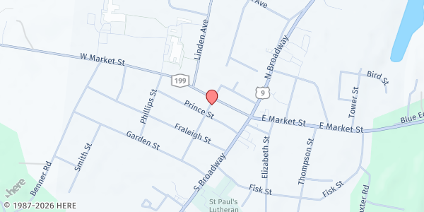Map showing Red Hook UMC Food Pantry at 4 Church St, Red Hook, NY