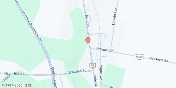 Map showing Horn's Family Farm Stand at 9629 Main St, Remsen, NY