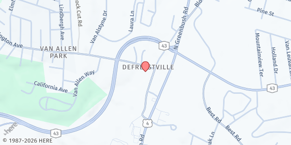 Map showing Bloomingrove Reformed Church at 706 Bloomingrove Drive, Rensselaer, NY