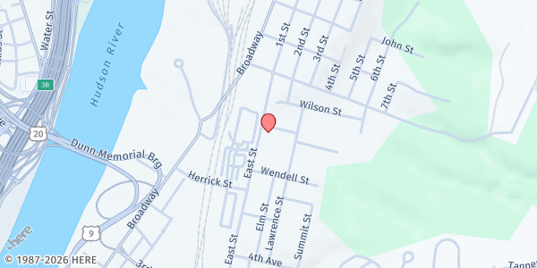 Map showing Rensselaer Public Library at 676 East Street, Rensselaer, NY