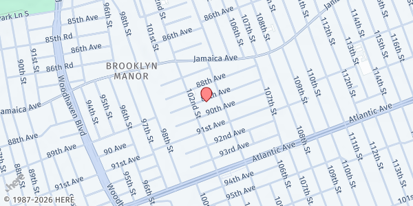 Map showing Calvary's Mission at 102-16 89th Avenue, Richmond Hill, NY