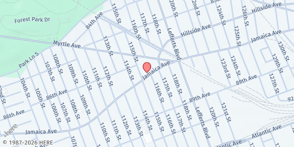 Map showing Elohim Community Development & Outreach Inc. at 8747 111st, Richmond Hill, NY