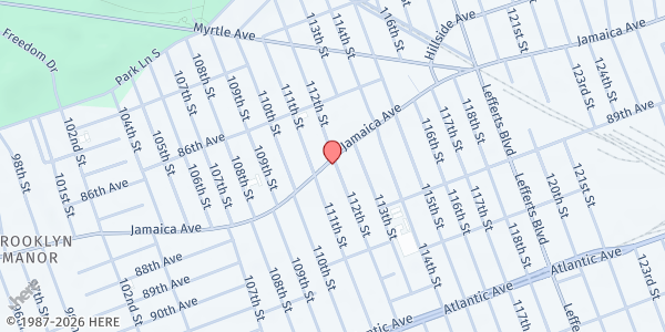 Map showing UNITY FEC Richmond Hill at 111-20 Jamaica Avenue, Richmond Hill, NY