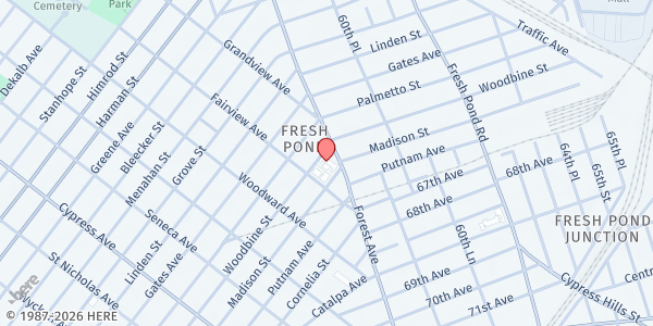 Map showing I.S. 093 Ridgewood at 66-56 Forest Avenue, Ridgewood, NY