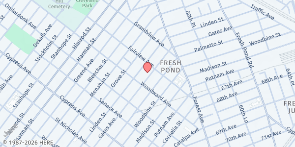 Map showing Queens - Ridgewood SDA Church at 19-25 Gates Avenue, Ridgewood, NY