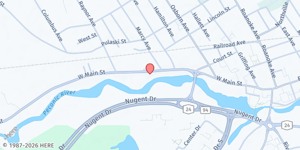 Map showing CHI Inc./Riverhead Food Pantry at 629 W Main Street, Riverhead, NY