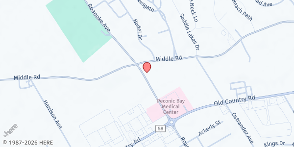 Map showing MHAW Riverhead Food Pantry at 1380 Roanoke Ave, Riverhead, NY