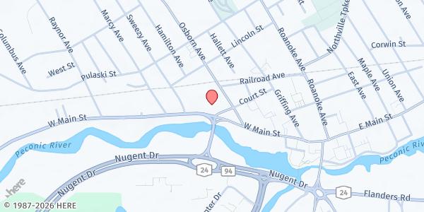 Map showing Riverhead Free Library at 330 Court Street, Riverhead, NY