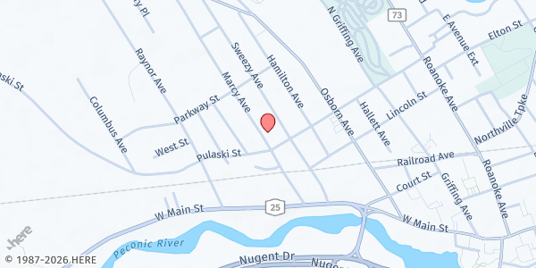 Map showing St. Isidore Polish Church at 622 Pulaski St, Riverhead, NY