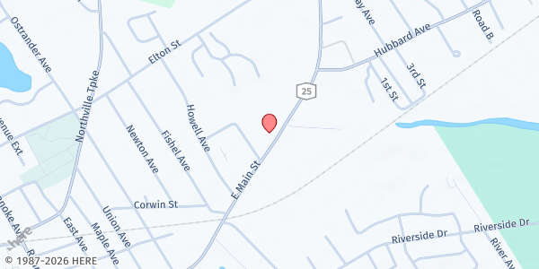 Map showing Suffolk County Girl Scouts at 854 East Main St., Riverhead, NY