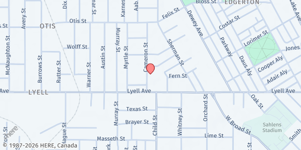 Map showing Cameron Community Ministries at 48 Cameron Street, Rochester, NY