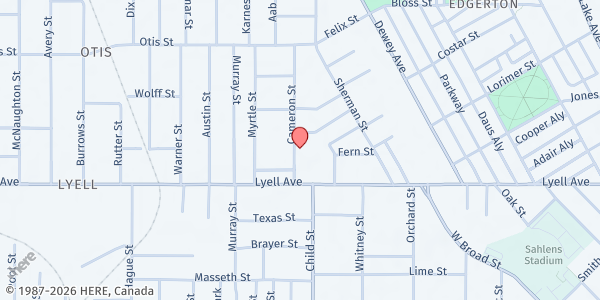 Map showing Cameron Community Ministries Food Pantry at 48 Cameron Street, Rochester, NY