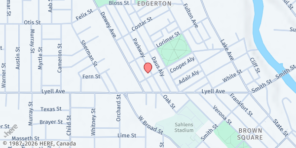 Map showing Charles Settlement House at 71 Parkway, Rochester, NY