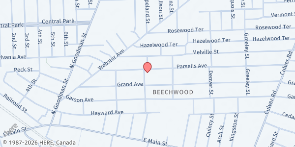 Map showing Community Place at 145 Parsells Avenue, Rochester, NY