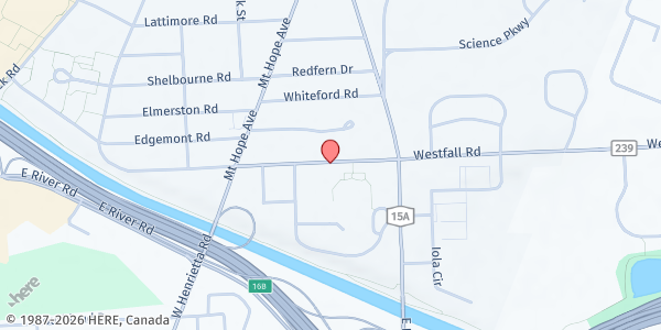Map showing Curbside Market-DHS Westfall at 111 Westfall Rd., Rochester, NY