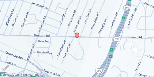 Map showing Curbside Market-Ellison Park Apts at 44 Bobrich Drive, Rochester, NY