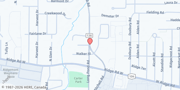 Map showing Curbside Market-Long Pond Sr Housing at 1230 Long Pond Road, Rochester, NY