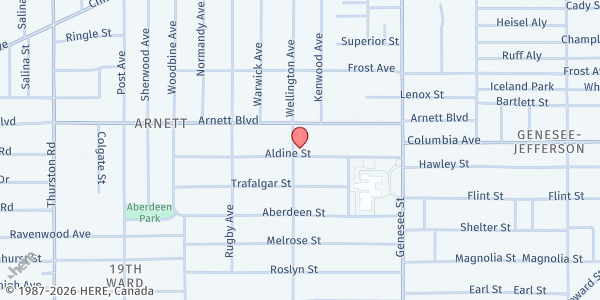 Map showing Curbside Market-New Life Fellowship at 330 Wellington Avenue, Rochester, NY