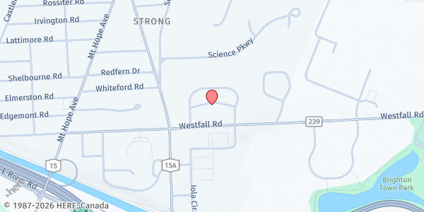 Map showing Curbside Market-Rochester Highlands at 47 Green Knolls Drive, Rochester, NY