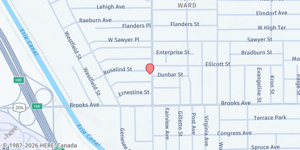 Map showing Curbside Market-Thurston Road YMCA at 597 Thurston Rd, Rochester, NY