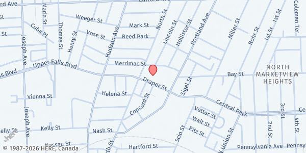 Map showing David F. Gantt R-Center at 700 North St., Rochester, NY