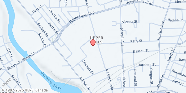 Map showing Dr. Mlk School No. 9 at 485 N. Clinton Avenue, Rochester, NY