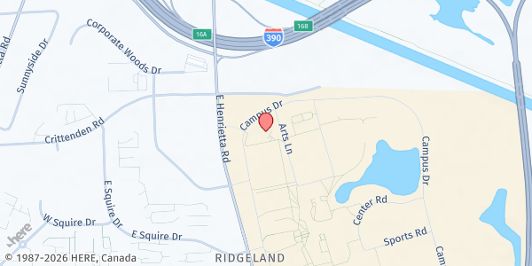 Map showing Dwight Campus - MCC at 1000 East Henrietta Road, Rochester, NY